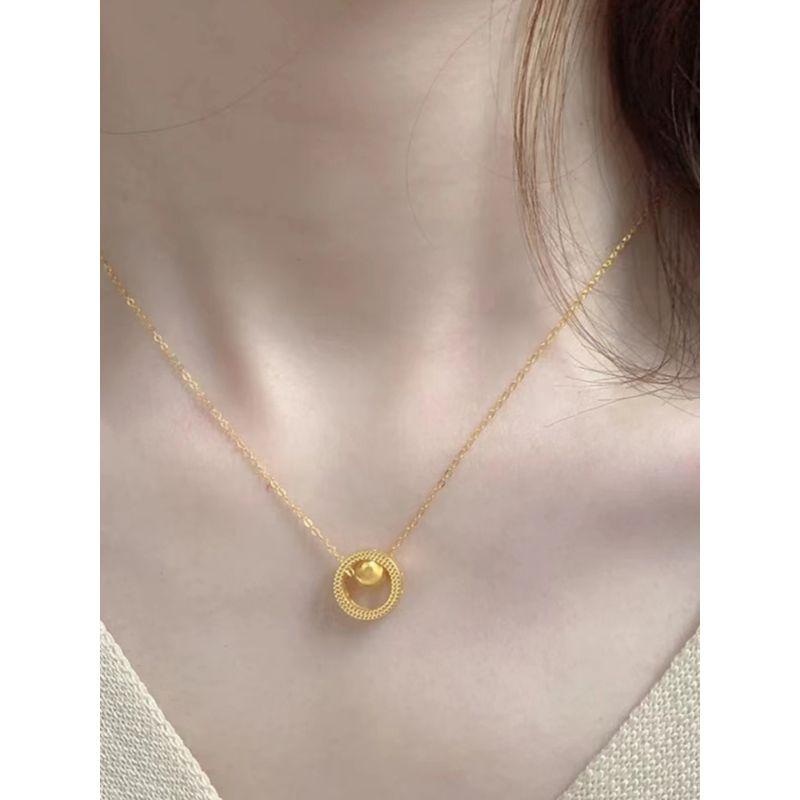

Good Luck Comes Necklace for Women 2024 New Arrival 18K Golden Trendy Lady Fashion Lucky Beads Ornament Clavicle Chain Time to Run Necklace