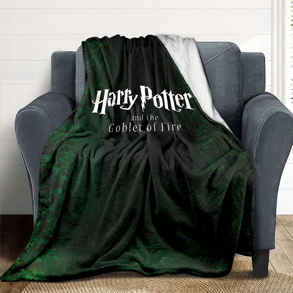 1pc Harry Potter Flannel Throw Blanket - HD Printed Lightweight Soft Warm All-Season Blanket for Sofa, Bed, Travel, Camping 034