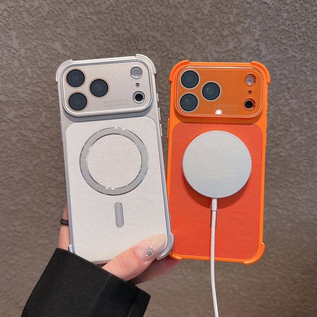 The New Second Change 17 Is Suitable for Apple 16promax Diamond Pattern Magnetic Mobile Phone Case iPhone14 Four Corners Anti-drop.