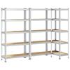 VidaXL Étagères de rangement à 5 niveaux 3 pcs acier bois d'ingénierie 3307590