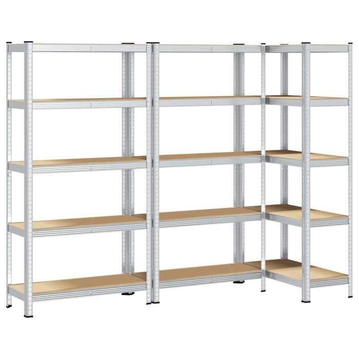 VidaXL Étagères de rangement à 5 niveaux 3 pcs acier bois d'ingénierie 3307590