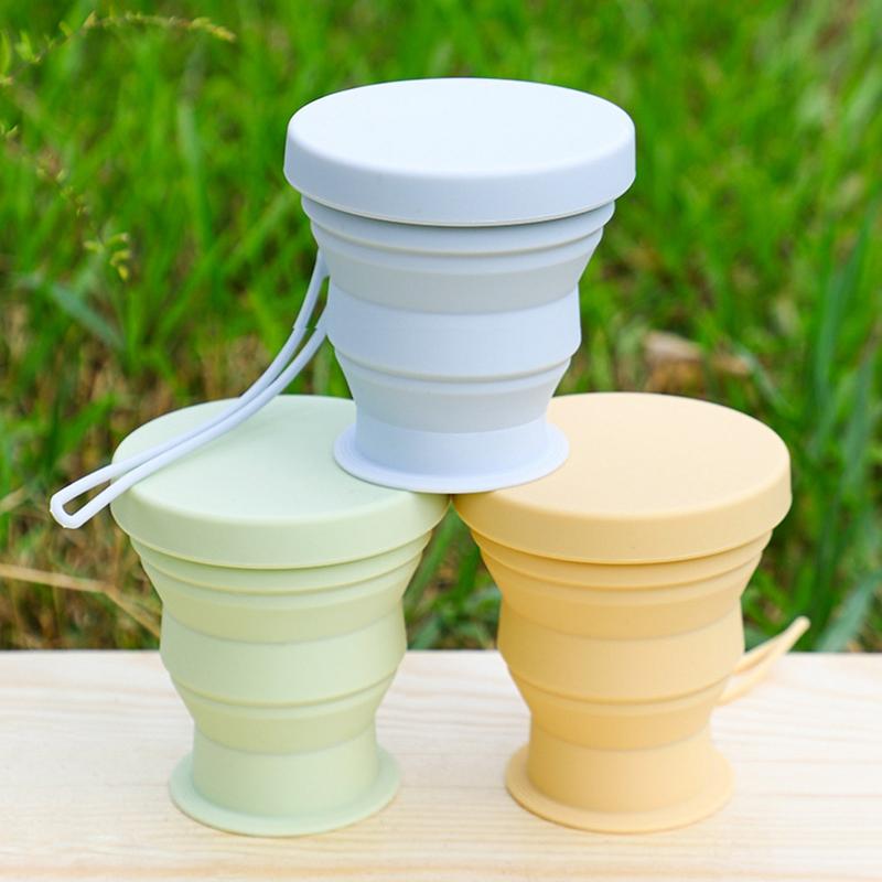 Silicone Folding Cup Portable Foldable Cup Heat Resistant Telescopic Collapsible Travel Cutlery Camping Cups Picnic Drinking Mug