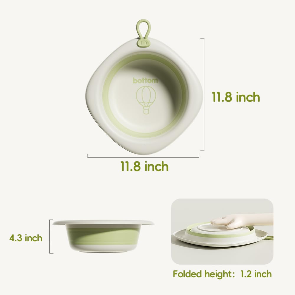 3Pcs Baby Wash Basin Sets Baby Kids Foldable Small Wash Basin, Portable Plastic Basins for Travel Camping Home Use