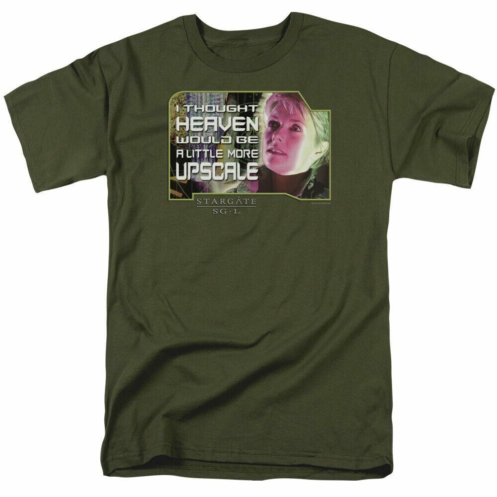 26 Stargate SG1 Upscale T Shirt Licensed Sci-Fi TV Alien Show Tee Military Green Unisex T-Shirt L