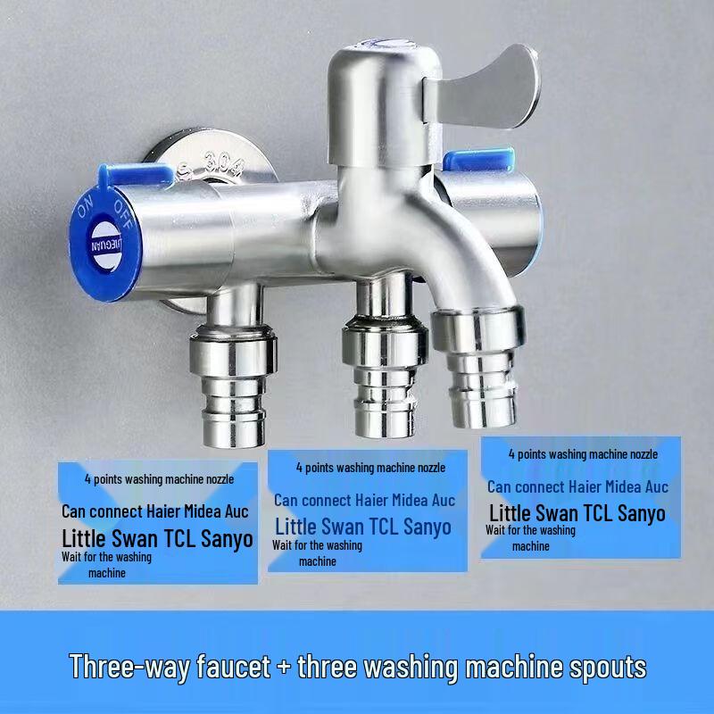 ZISIZ Multifunctional 1-in-3-out Stainless Steel Faucet