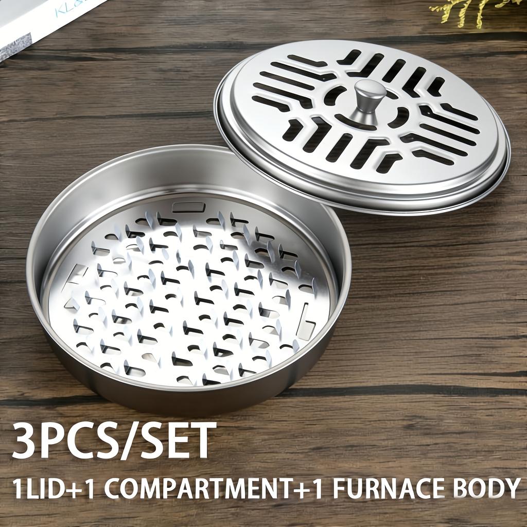 Stainless Steel Mosquito Incense Box with Cover, Fireproof Mosquito Incense Stand, Portable, for Indoor and Outdoor Use to Repel Mosquitoes