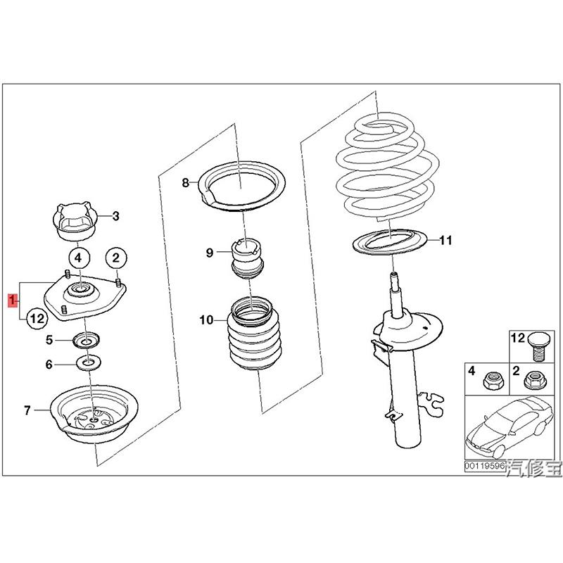 Front Strut Mount with Bearings For BMW Mini Cooper R50 R52 R53 31306778833 31306769741 31306764884 31306759498