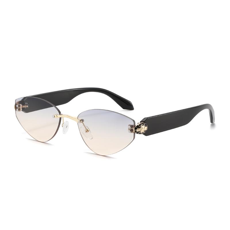2025 Fashion Rimless Sunglasses for Women Vintage Triangle UV400 Sun Glasses