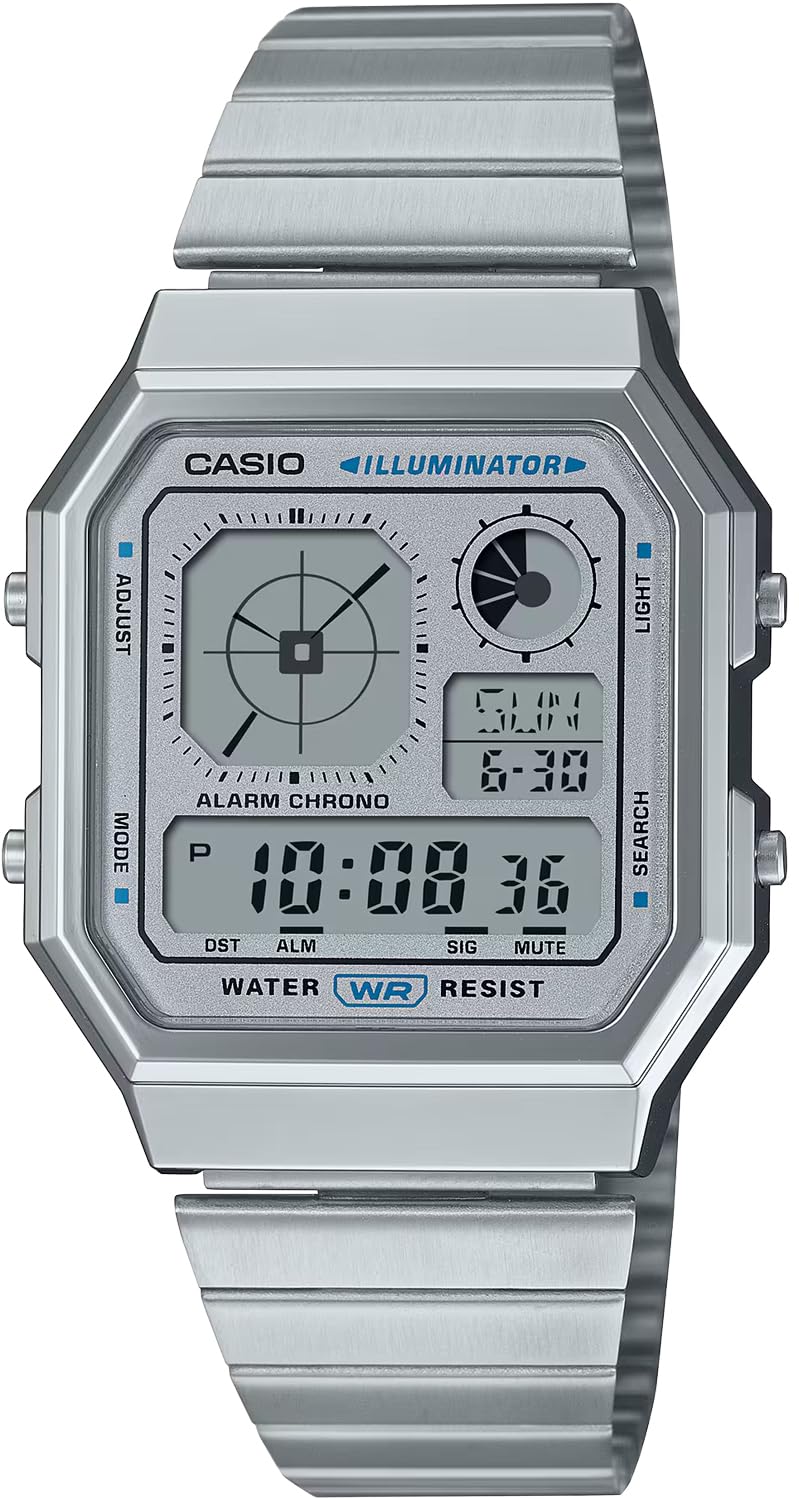 Casio Standard Analog-Digital Watch, Vintage Series A130WE-7A, Unisex, Silver with Metallic Gray, Overseas Model [Parallel Import]