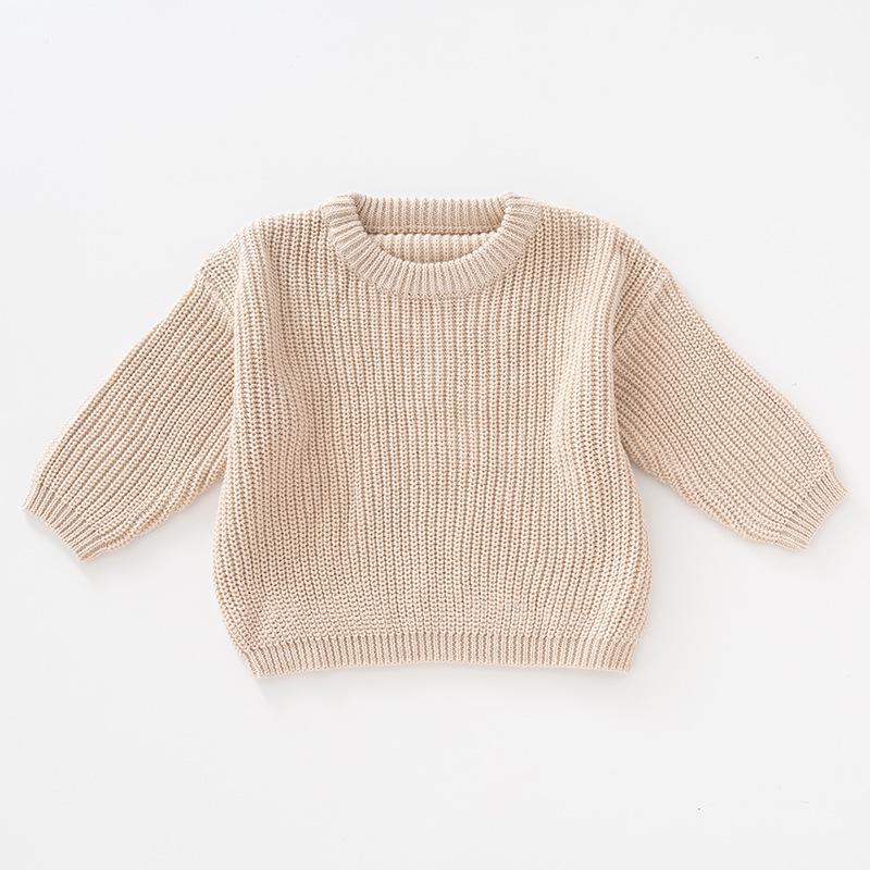 Hot Selling Girls' Solid Color Knit Pullover Sweater