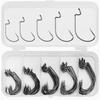 51 Pieces Fishing Hooks Assortment Kit with Curved Shank Design High Carbon Steel Durable Storage Box Included for Various Fishing Applications