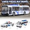 Children Inertial Pull Back Police Car Model Bus Vehicle Model With Light Collection Toy Car For Boys Girls Kids Birthday Gifts