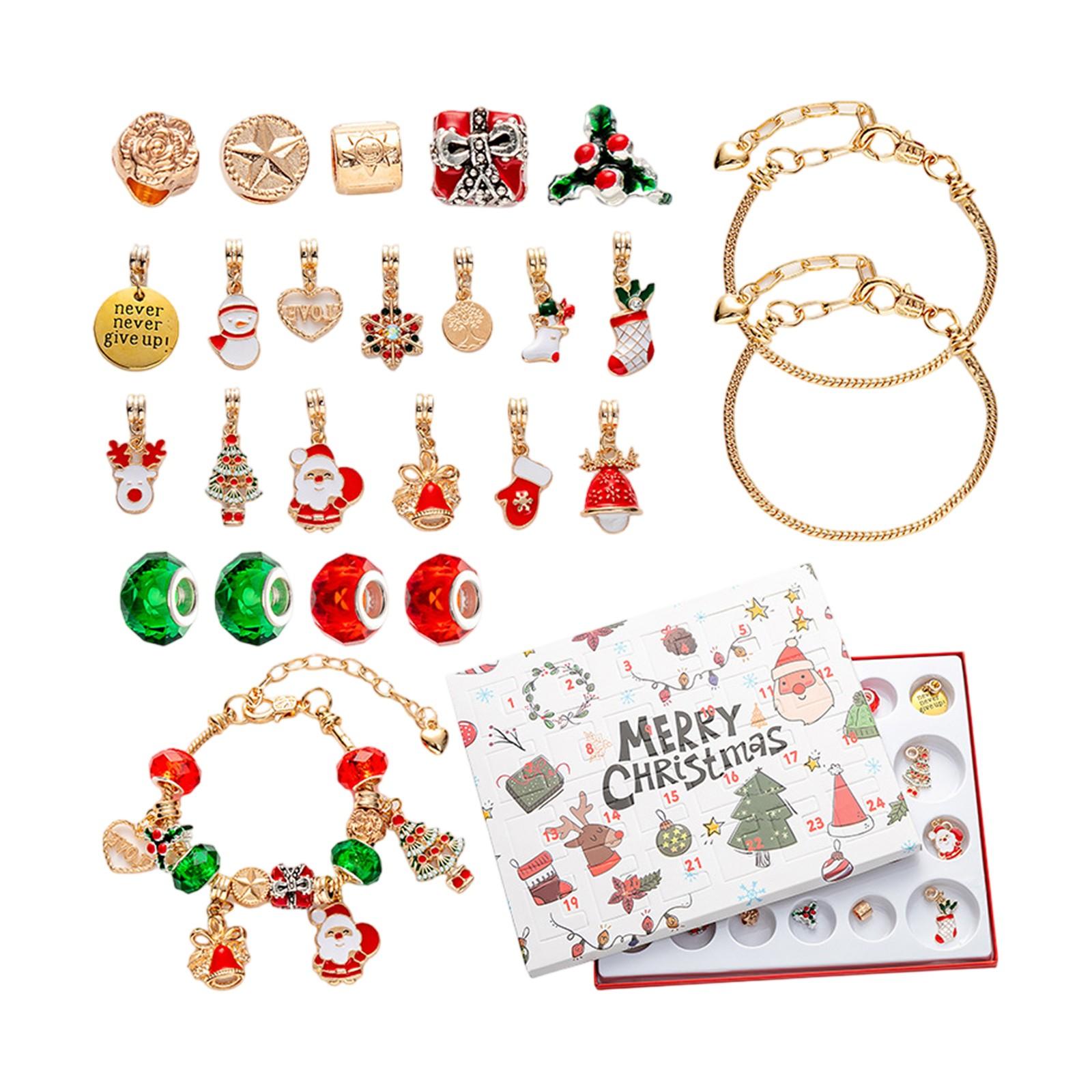 

Серия календарей прибытия с 24 ячейками, браслетные аксессуары, рождественский сюрприз, слепая коробка One Size