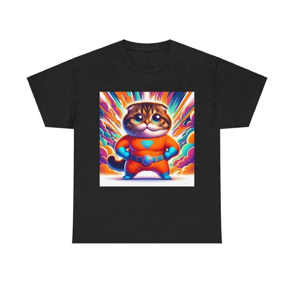 Unisex Adult T Shirt Scottish Fold Anime Style Art Cute S