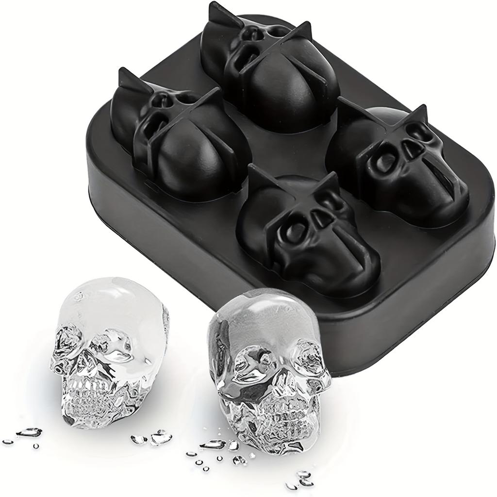 Coolest Ice Cubes Ever: 3D Flexible Silicone Skull Ice Mold Maker Tray