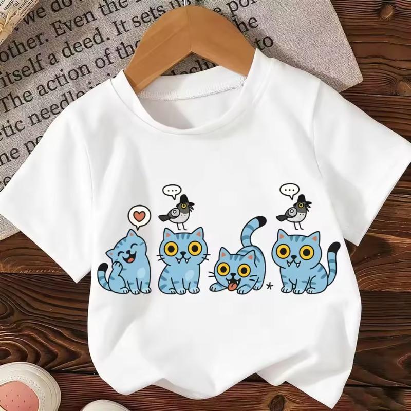 T-Shirts Girls Children's Cartoon Print Fashion Short Sleeve Casual Children's Clothing Top Comfortable