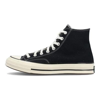 1970s Trend Sports High Top Canvas Shoes Unisex Sneakers Black 162050CC