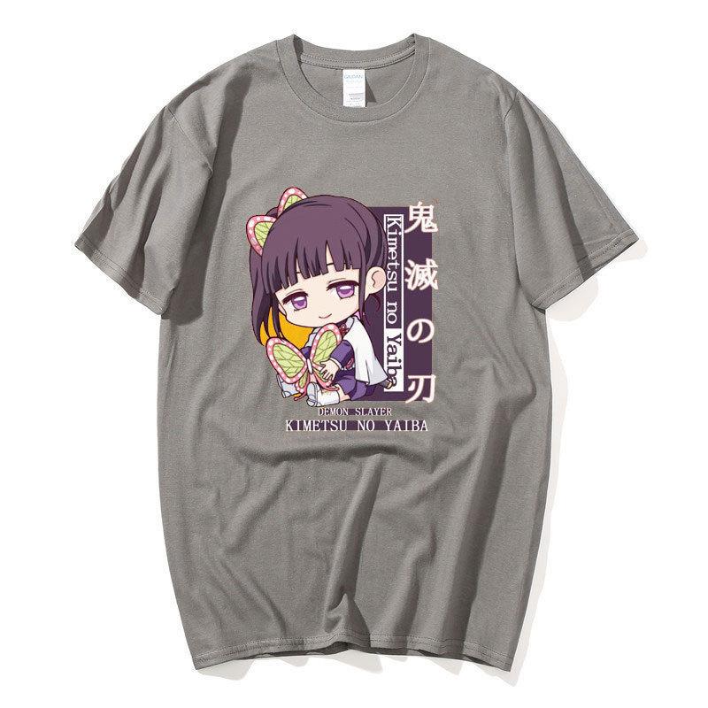 Anime Demon Slayer Kimetsu No Yaiba Harajuku T-Shirt Kawaii Tsuyuri Kanawo Cartoon bedrucktes lässiges Sommer-T-Shirt Manga T-Shirts Unisex Streetwear