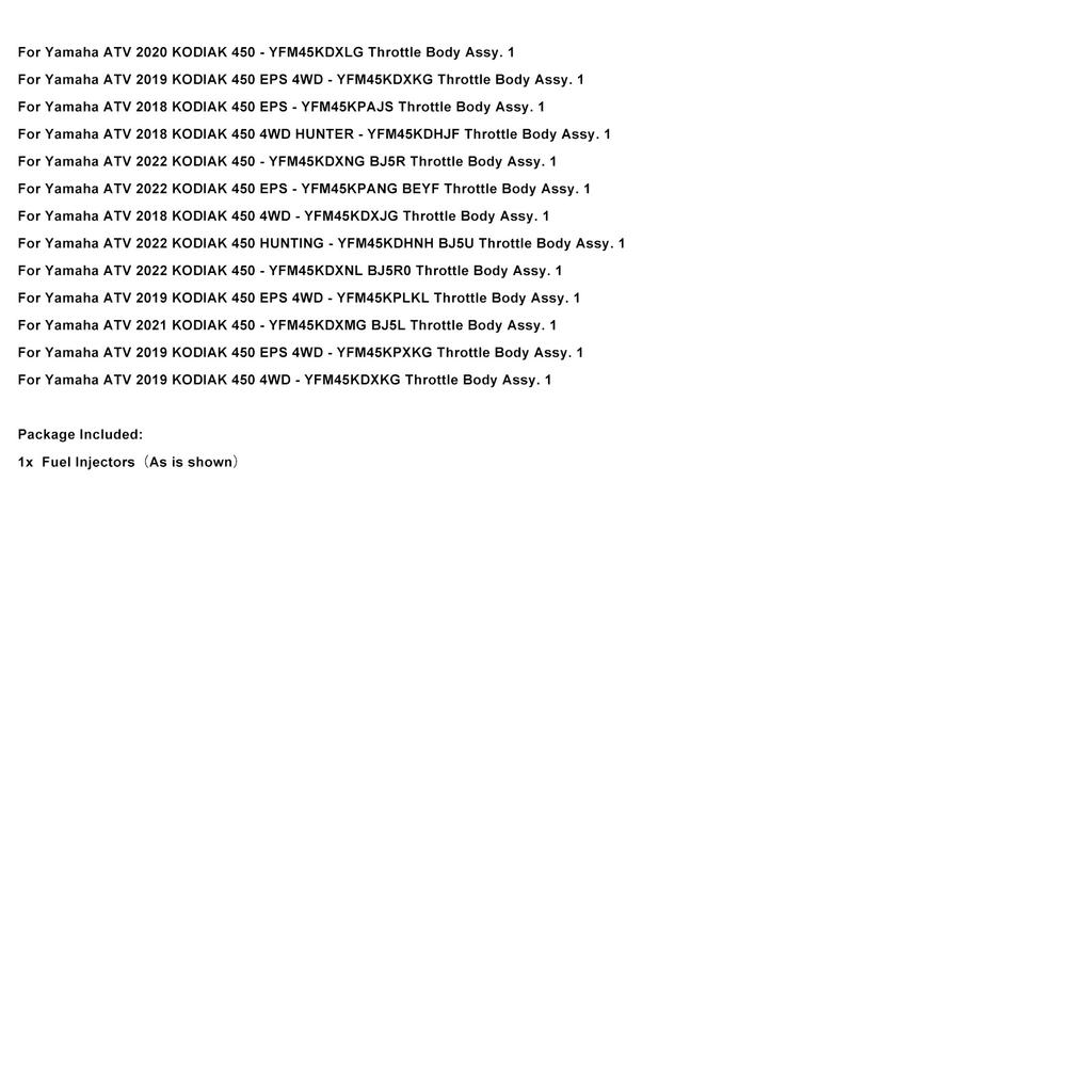 BB5-13761-00 Fuel Injectors For Yamaha KODIAK 450 2018-2022
