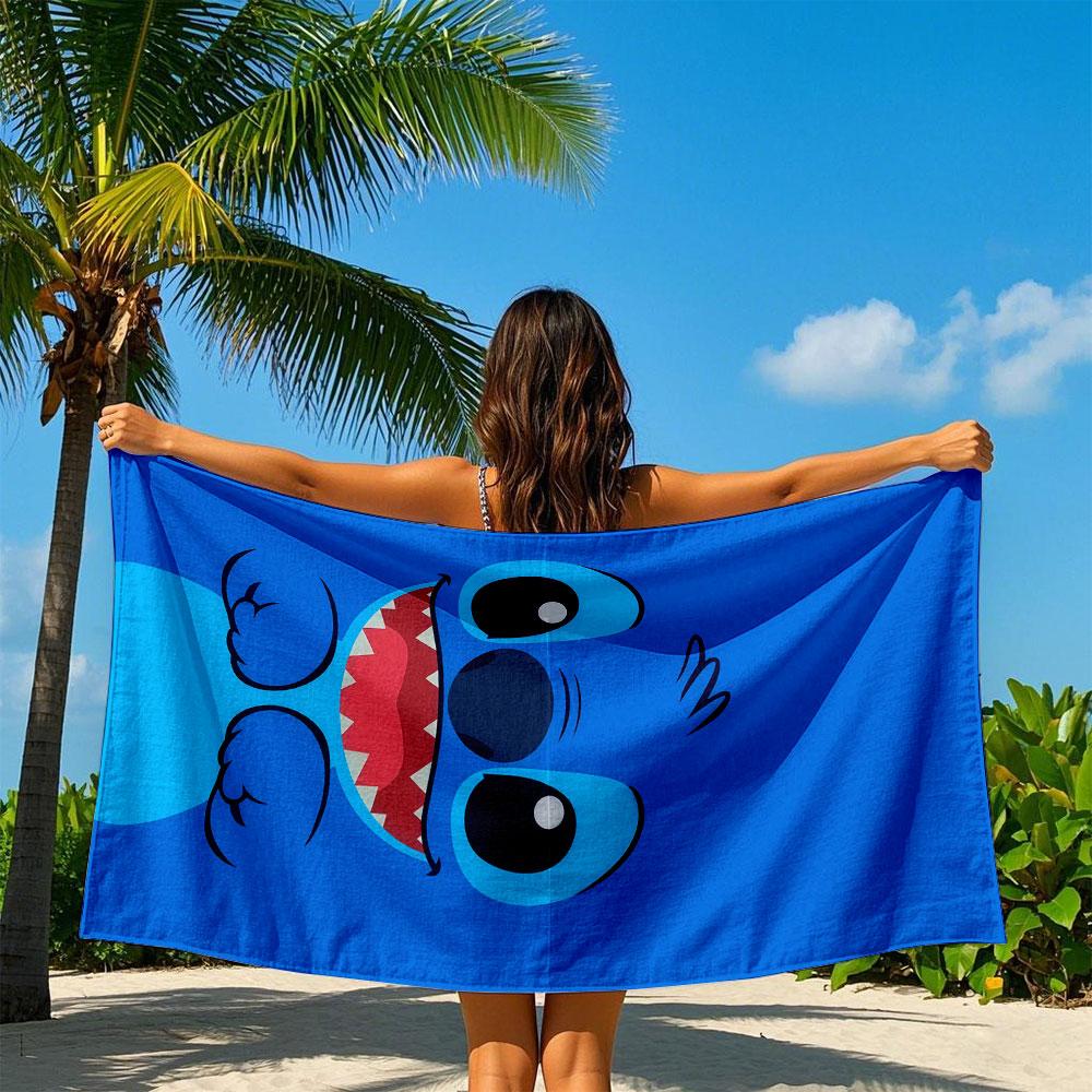 Cute Stitch Quick Drying Bath Towel Microfiber Beach Towel Light Weight Swimming Camping Yoga Beach Out