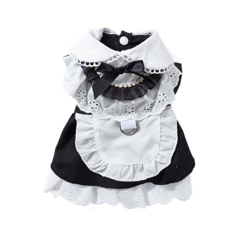 25 years old new spring and summer JK college style dog dress maid cat skirt small dog pet clothes