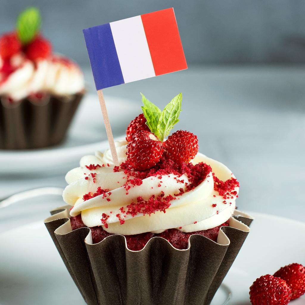 100Pcs Flag Cake Decoration Toothpicks Chic Design Cupcake Toppers Party Food Picks Kids Toothpick Flags Cupcake Picks