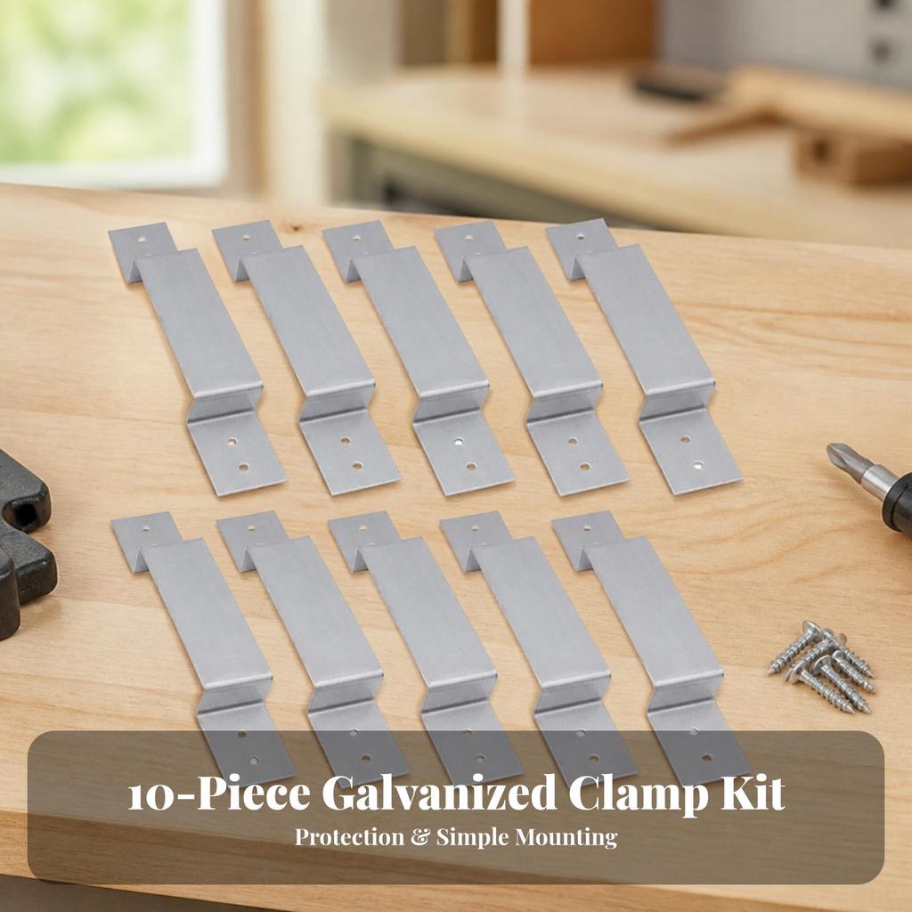 10 Pieces Fence Post Safety Bracket Easy-Install Hardware Secure for Windy Areas