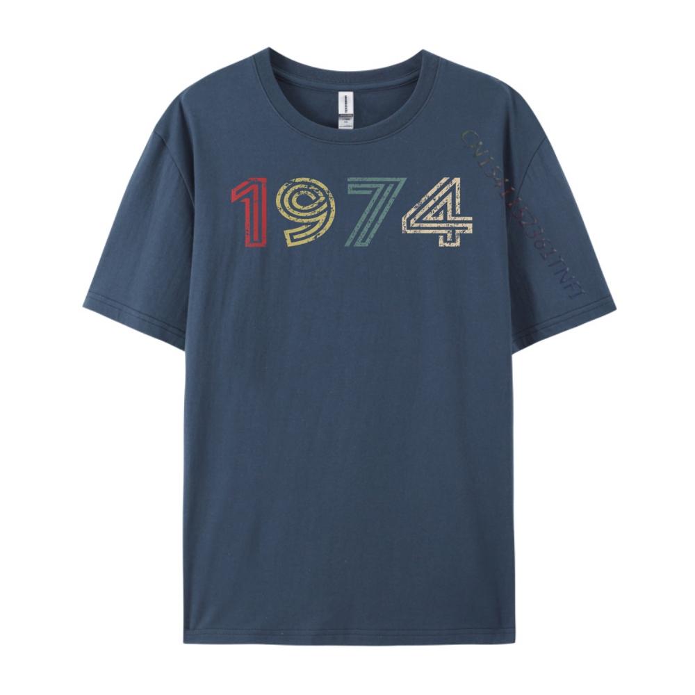 Vintage 1974 Cool 50 Year Old Bday Men Women 50th Birthday Wholesale Tshirts 100 Pcs Breathable Funny Gifts Design