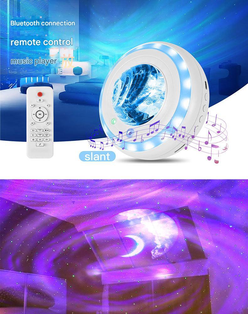Lazer girdaplı yıldızlı gökyüzü lambası projektör gece lambası Bluetooth sesli atmosfer lambası oda yatak odası romantik yıldızlı gökyüzü lambası