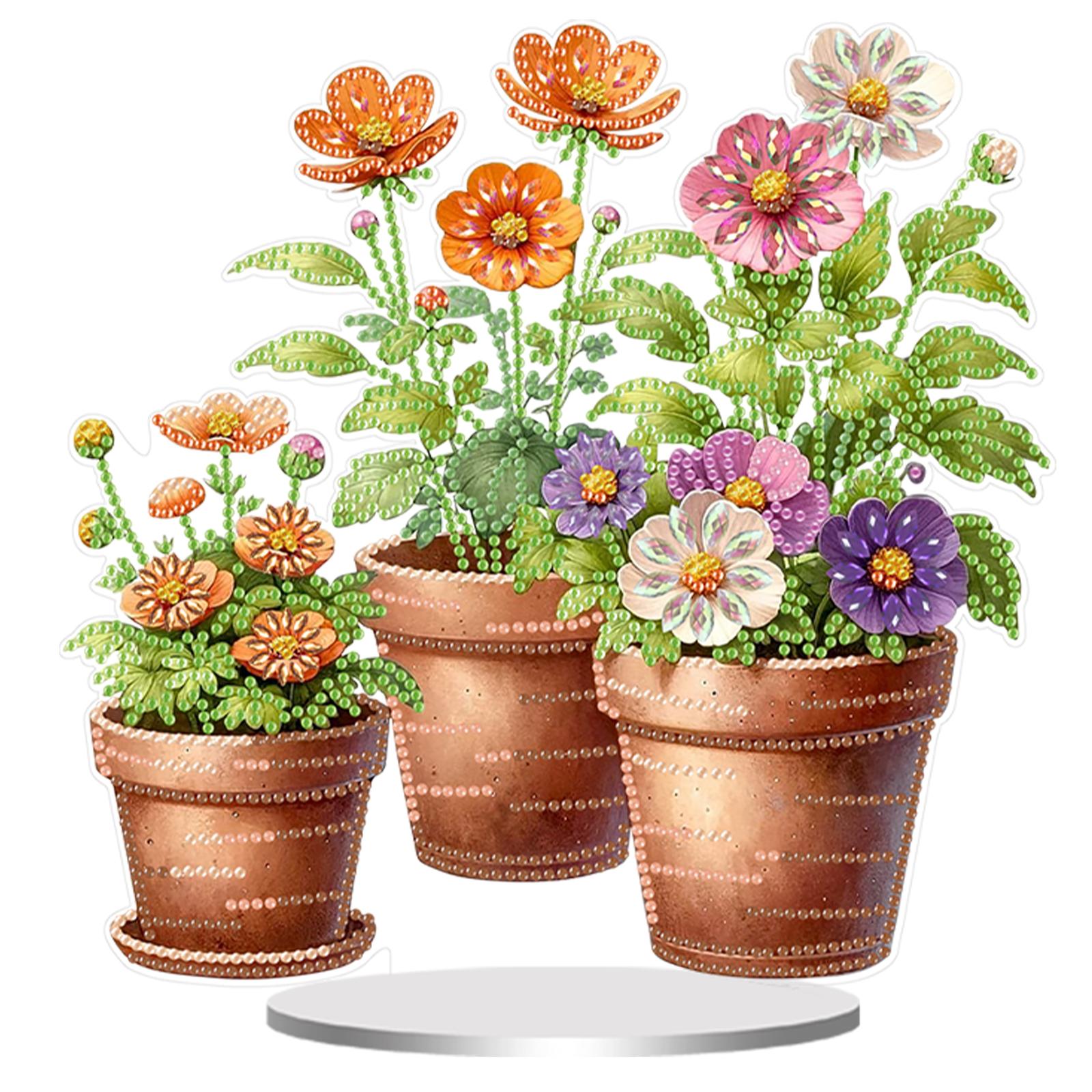 

DIY 2D Flat Acrylic Diamond Painting Tabletop Ornaments Kit Single-Sided Desktop Diamond Art Kits for Home Office Desk Decor