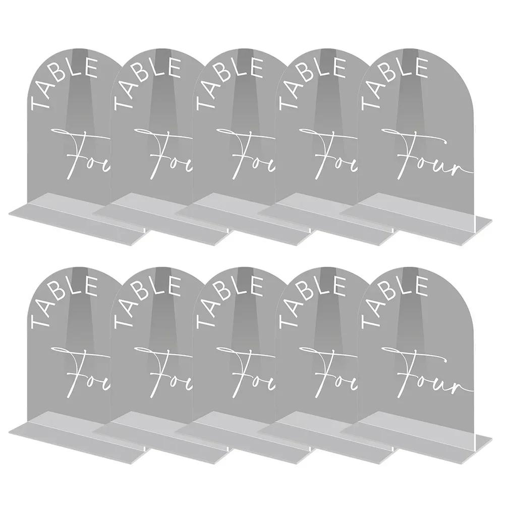 Tischnummern für Hochzeiten – Elegante Acrylschilder mit Ständern, Tischnummern 1–10, Tischnummernschild, Acryltafeln und Schilder