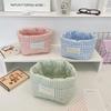 Plaid Stripe Grid Fabric Storage Basket Household Washable Decorative Bins Ins Stackable Miscellaneous Storage Basket