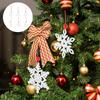 6Pcs Christmas Hanging Snowflake Ornaments Wooden Snowflake Pendant Decoration Xmas Tree Hanging Pendant Festive Accent
