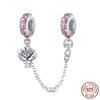Breloque Chaîne de Sécurité Étoiles et Lune Trèfle à Quatre Feuilles en Cuivre pour Bracelet Authentique DoItYourself Bijoux Cadeaux