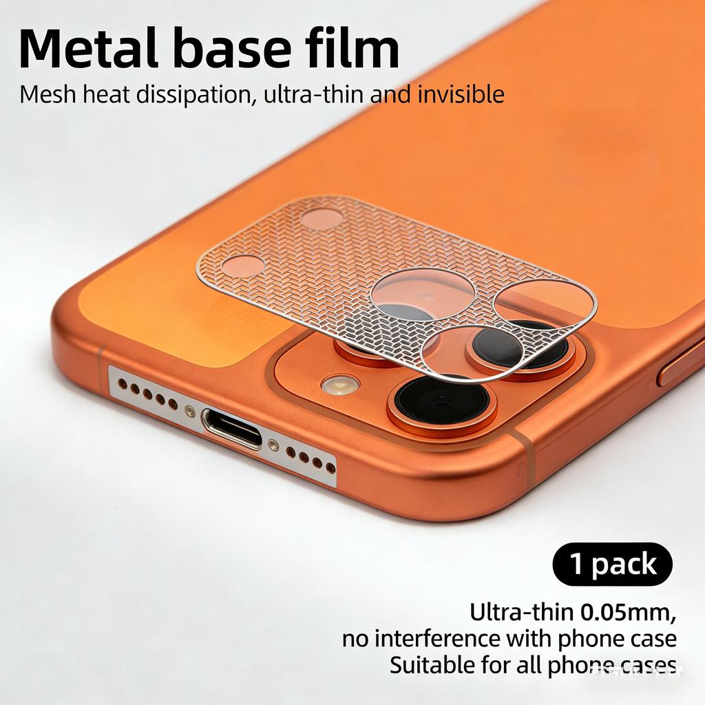 Ultra-thin Slim Invisible Full-cover Integrated Dustproof Net for IPhone 17Pro Max17Pro Mesh Heat-dissipation Metal Base Sticker