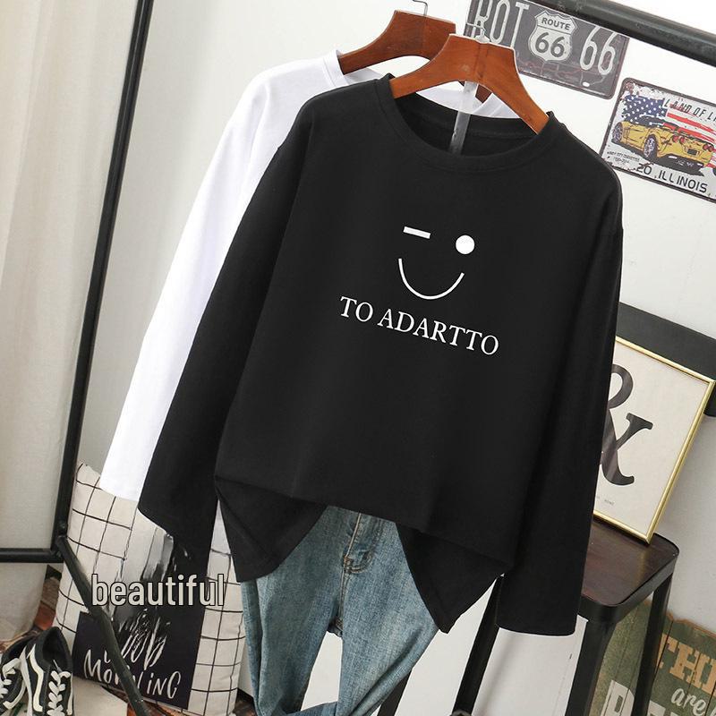 Dámské 2024 volné bavlněné tričko s dlouhým rukávem - Všestranná jarní/podzimní móda