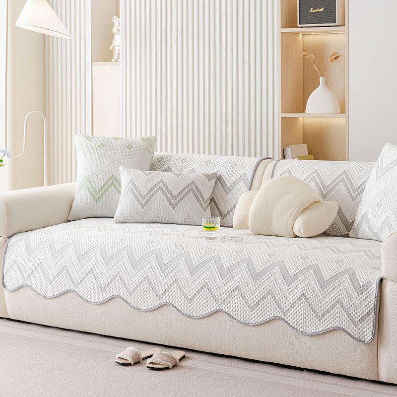 

New Leather Sofa Pad, High-End Cover Cloth Towel, Cream Wind One-Piece Straight Row, Universal Combination Seat Cushion For All Seasons 70*70cm