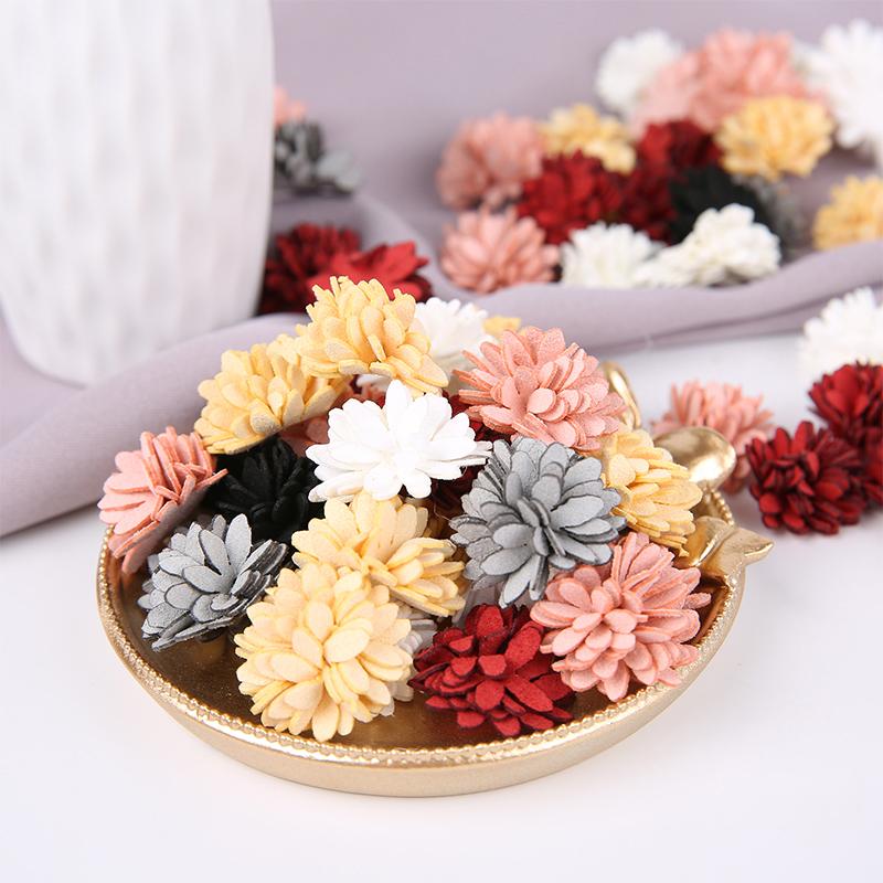 5/10/20Pcs 2.5cm Fabric Artificial Flower Heads for Wedding Home Garland Decor DIY Art Hair Accessories Wreath Fake Flowers