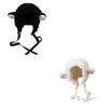 Furry Cartoon Head Cover with Ear for Outdoor Sports Furry Hat Bonnet Lamb Oversized Headgear Hat for Winter