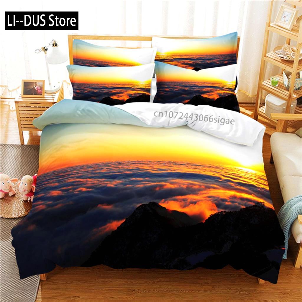 Comforter Beautiful Scenery Bedding Set 3D Bedding Digital Printing Queen Size Bedding Sets Fashion Designs
