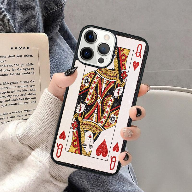 King Queen Playing Card Phone Case for iPhone 16 15 SE2020 6 7 8 Plus for Apple 13 11 12 14 Mini Pro Max Cover coque Shell
