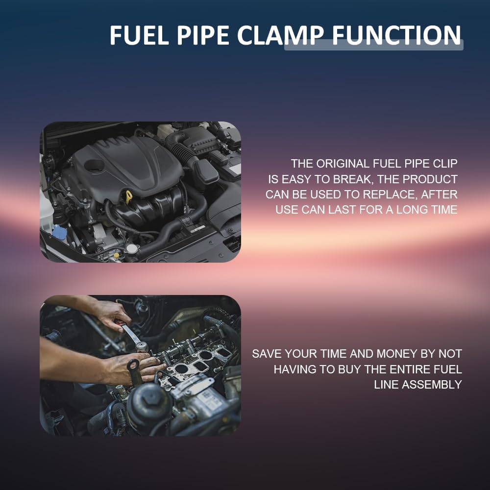 Fuel Line Clips, Auto Clips Replacement Kit, Fuel Line Clamps, Fuel Line Retaining Clip Box, Refrigerant Line Clip, 3/8 & 5/16 Fuel Line Retaining
