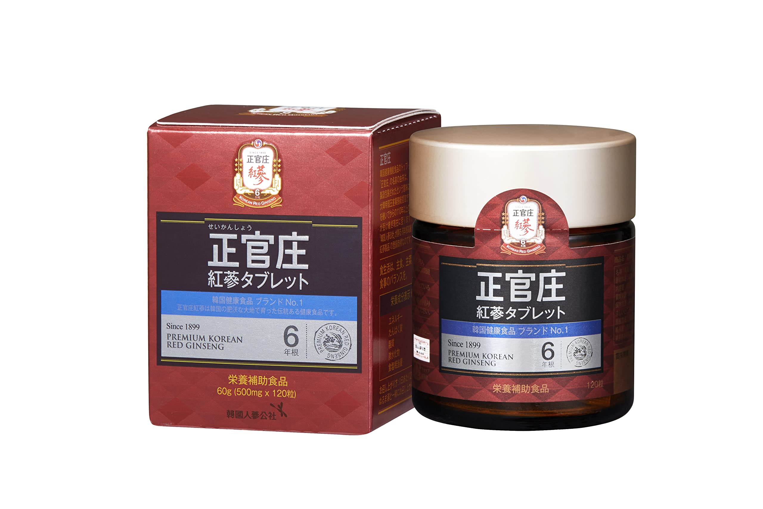 

Jeonggwanjang Red Ginseng Tablet 6 Year Root Ginseng Supplement Korean Ginseng Red Ginseng Ginseng 1 tablet 500mg 120 tablets 100% (Hongsam) (1 piece)