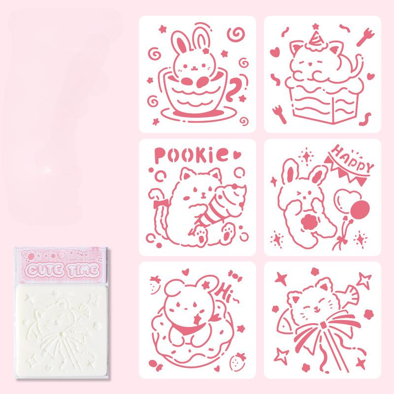 6pcs/set Floral Butterfly Stencil Templates for Scrapbook Wall Small Creative Design DIY Decor Stencils for Painting and Decor