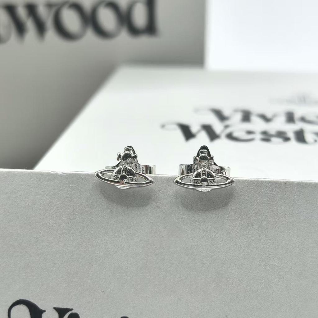 Empress Dowager Cixi Glossy Saturn Mini Stud Earrings: Elegant, Simple Design for Women