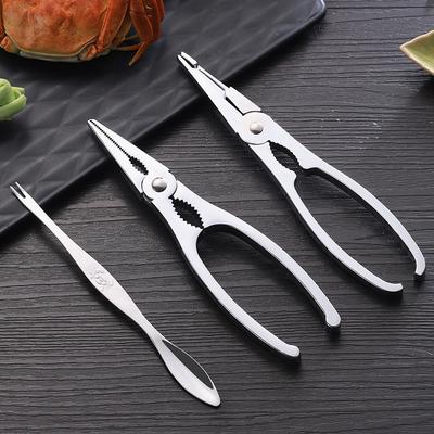 Set de pinces et d'aiguilles à décortiquer le crabe en alliage de zinc et acier inoxydable 304 Outil pour fruits de mer Coquillages Homard Gadget de cuisine Utilisation à la maison et au restaurant