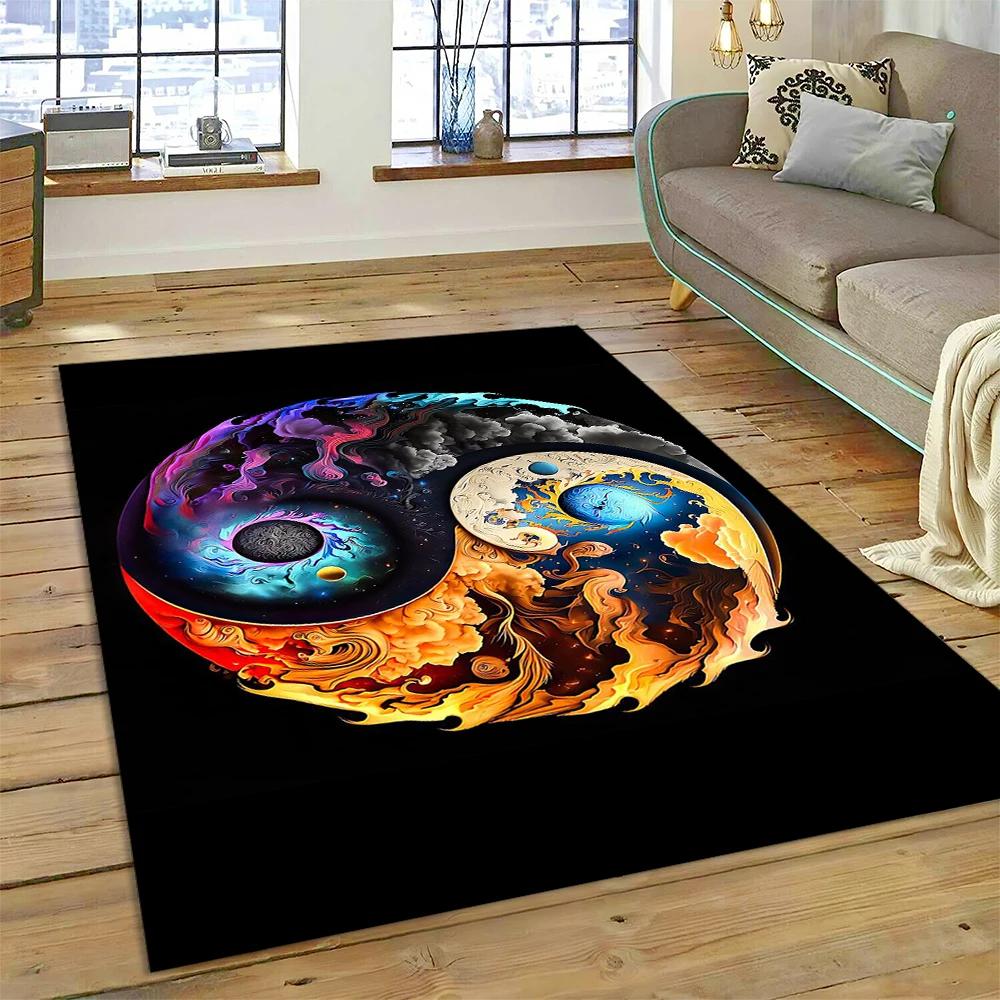 3D Naturalize Yin and Yang Chinese Tai Chi Carpet Rug for Home Living Room Bedroom Sofa Doormat Decor,Kids Area Rug Non-slip Mat