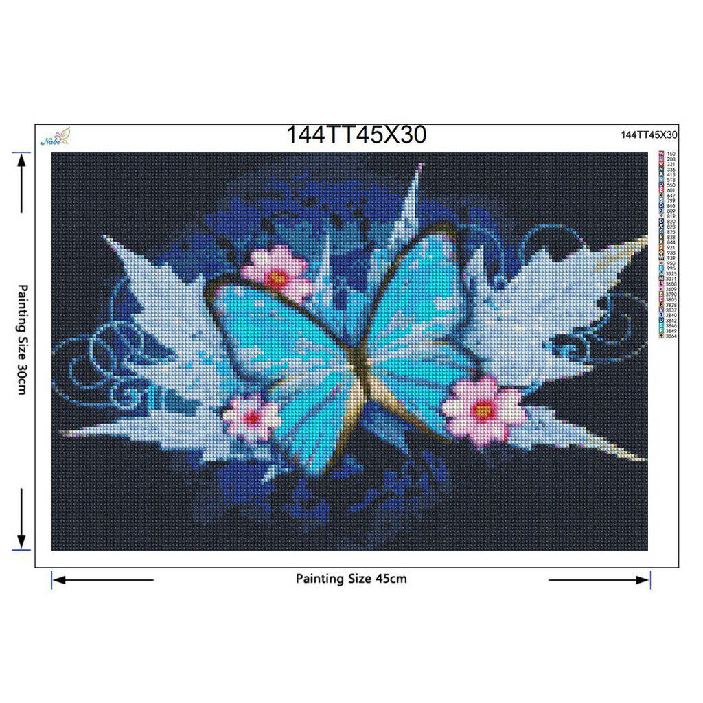 Full Round Drill 5D DIY Diamond Painting "Butterfly & Flower" Embroidery Cross Stitch Home Decor