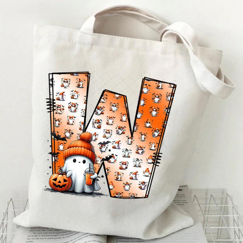 New Halloween 26 Letter Print Fashion Shoulder Bag Multi-function Portable Handbag Casual Versatile