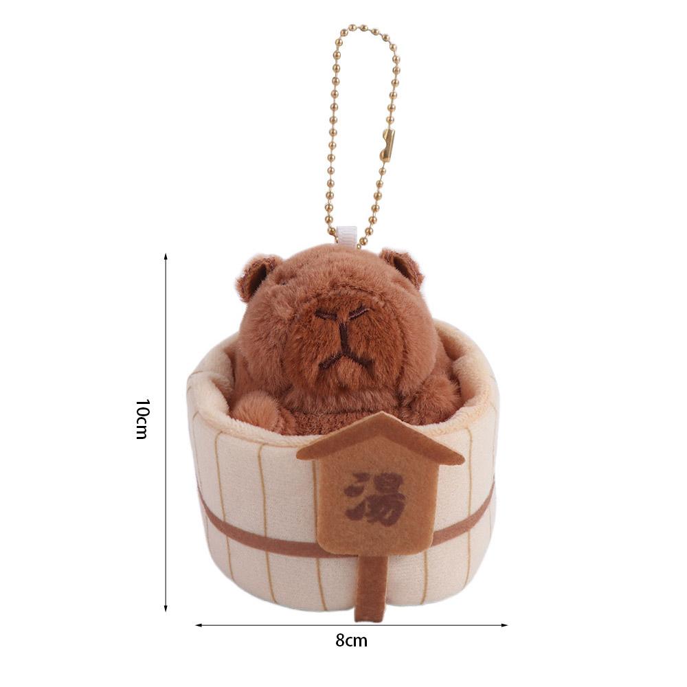 Japanese Style Capybara Plush Dolls Bathtub Cartoon Doll Pendant Fashion Capybara Keychain  Boy